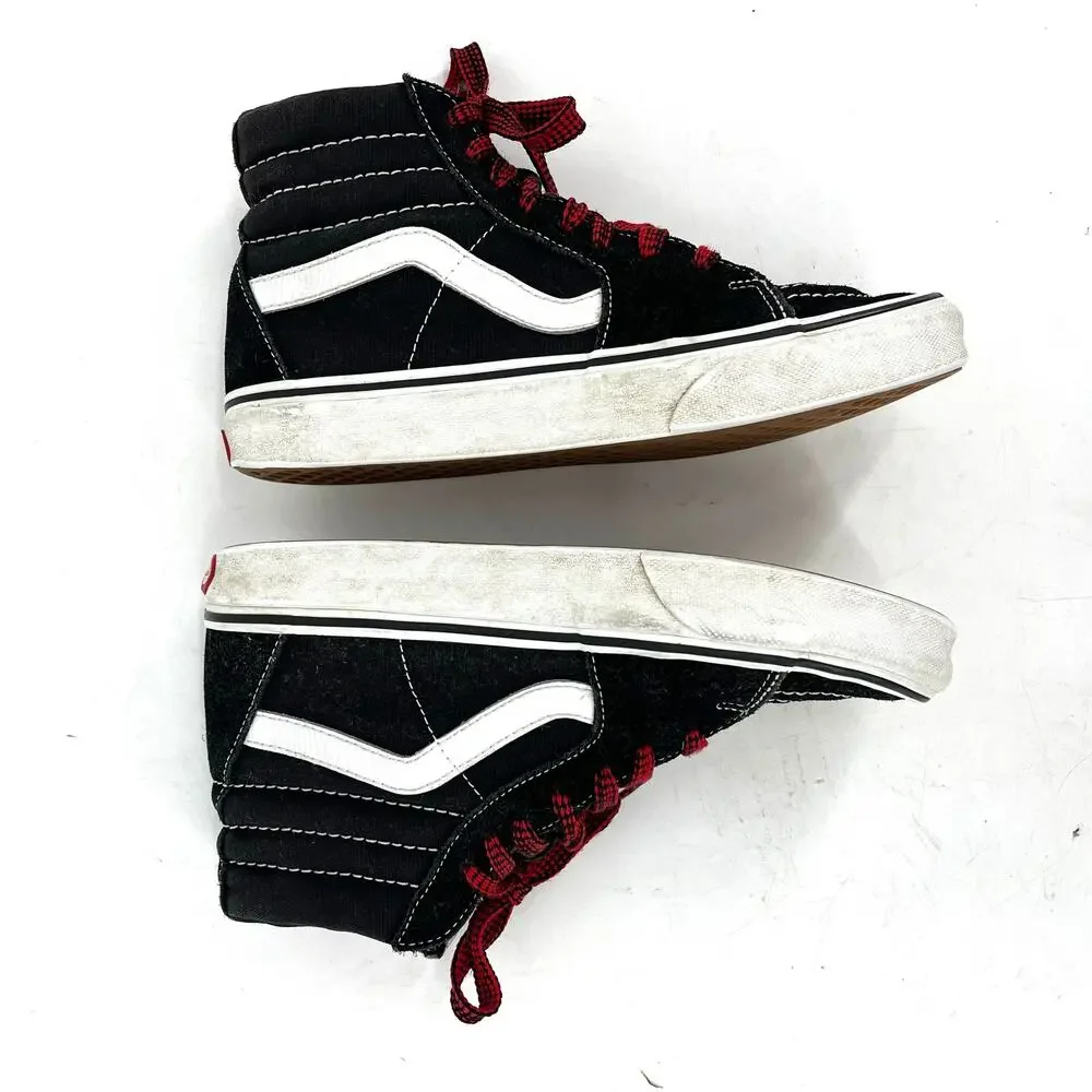 Vans Men's 6 Women's 7.5 Black Suede SK8 Hi Bolt Skate‎ Shoes Ankle Boots
